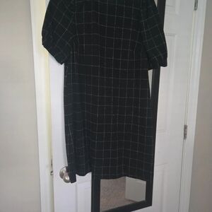 LOFT Black Puff Sleeve Mini Sundress